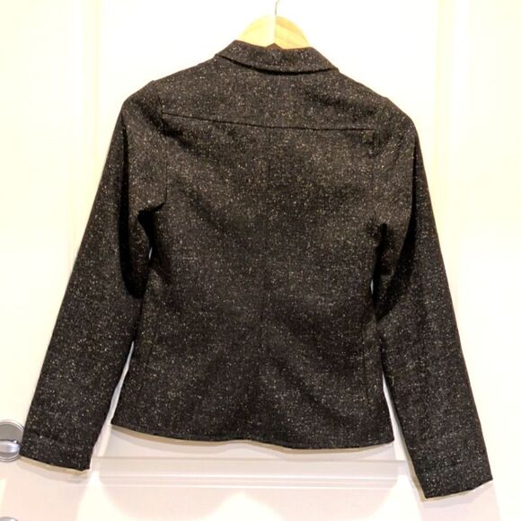 EUC Allison Wonderland 4 Grey Wool Accent Pocket Crop Blazer - Picture 4 of 6